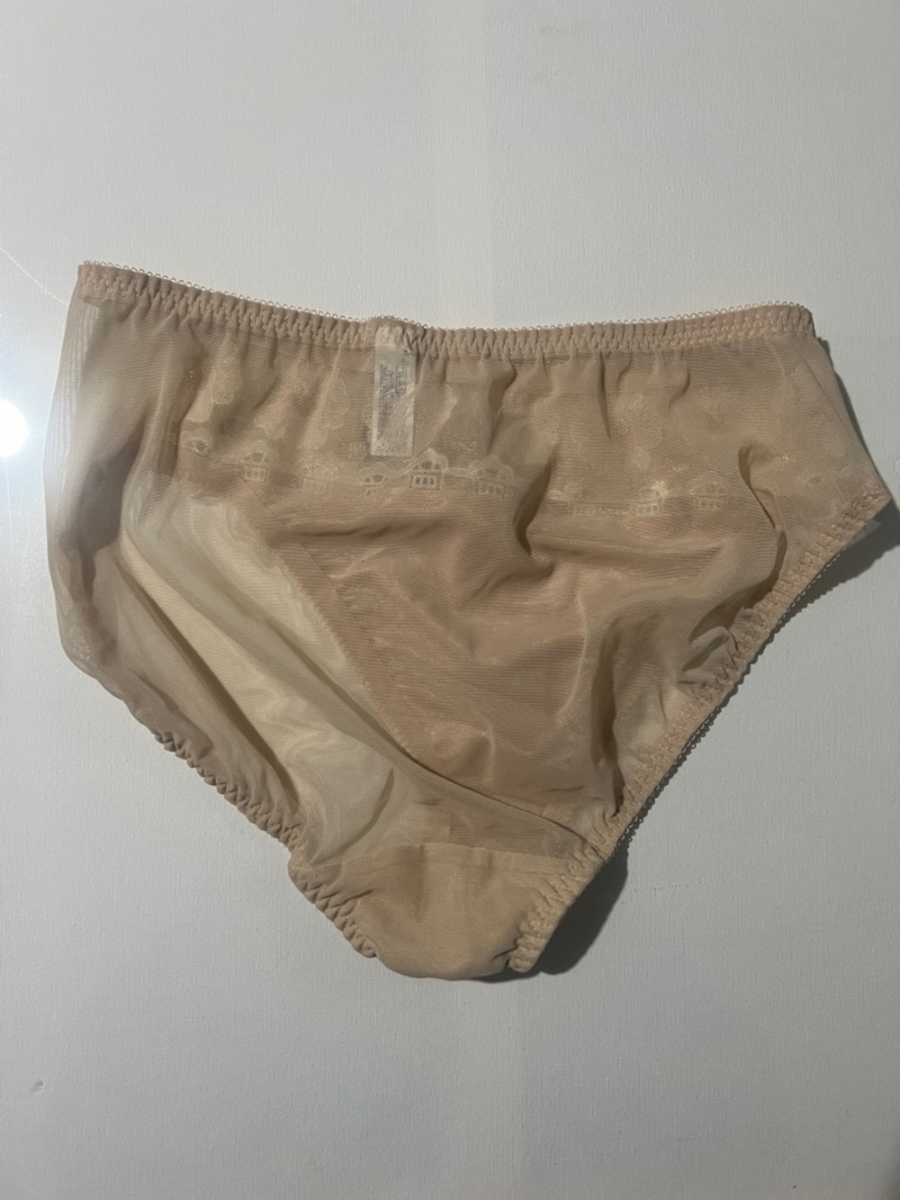 Wacoal Blush Satin Bikini with Metallic Floral Lace - Picture 3 of 3